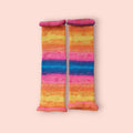 leg warmers, rainbow colours, acrylic