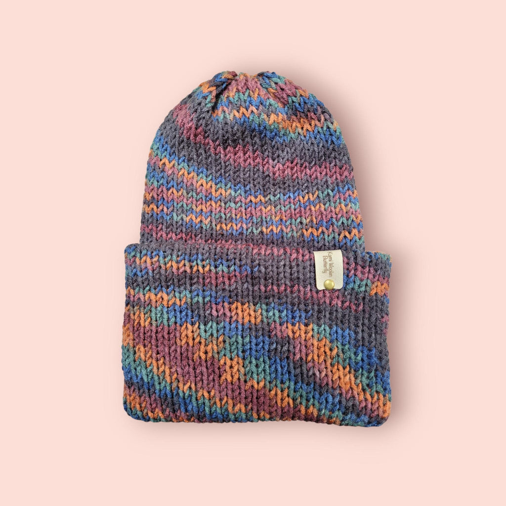 brown and orange beanie hat